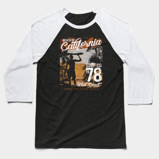 Vintage Retro California Beach Surf Baseball T-Shirt